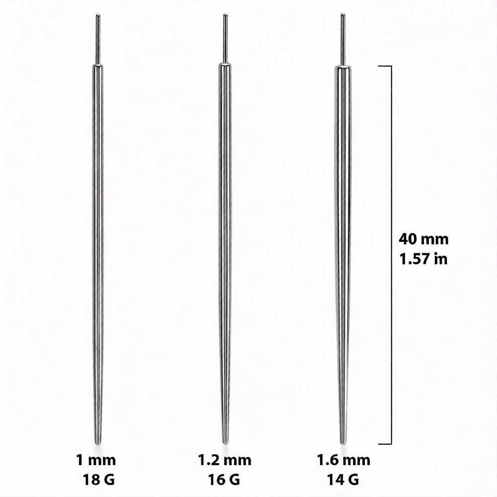 Surgical Steel 14 to 18 Gauge Insertion Taper Tool Flexible Pin Design