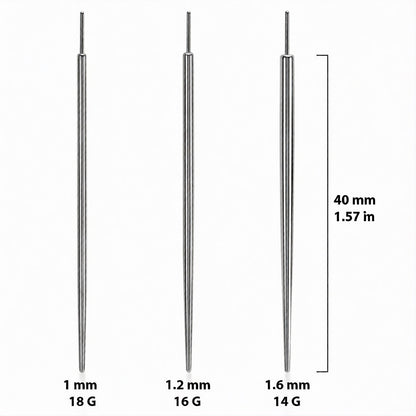 Surgical Steel 14 to 18 Gauge Insertion Taper Tool Flexible Pin Design