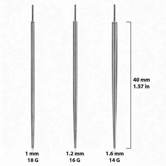 Surgical Steel 14 to 18 Gauge Insertion Taper Tool Flexible Pin Design
