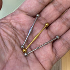 Surgical Steel 14G Tiered Bridge Notched Industrial Barbell - 3 Pack