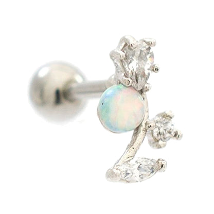 Surgical Steel 16 Gauge Tragus Barbell with Flower CZ - photo 4