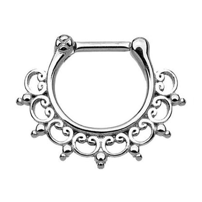 Surgical Steel 16 Gauge Tribal Fan Septum Clicker Hoop - 6mm - photo 2