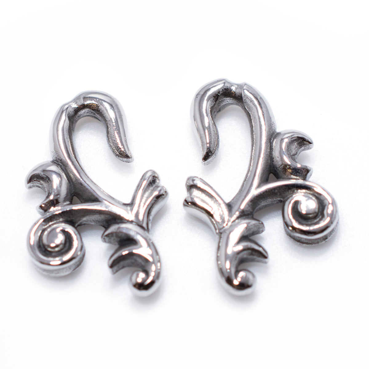 Surgical Steel 8 Gauge Ear Gauges Plugs with Tribal Hangers - Pair