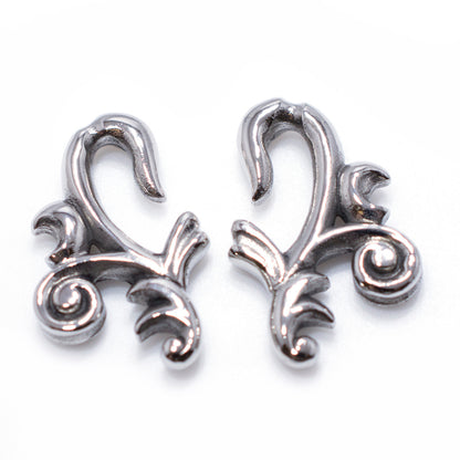 Surgical Steel 8 Gauge Ear Gauges Plugs with Tribal Hangers - Pair