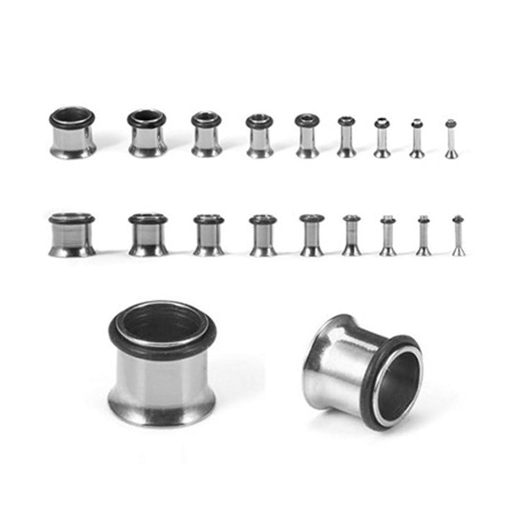 Surgical Steel 14 to 00G Single Flare Tunnels Stretching Kit - 18 Pack