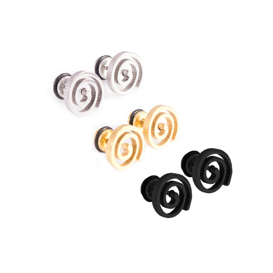 Surgical Steel Fake Cheater Earring Plugs 16 Gauge with Swirl - Pair