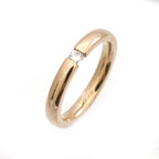 Rose Gold IP Surgical Steel Tension Set CZ Band Ring 3mm