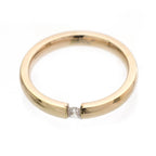 Rose Gold IP Surgical Steel Tension Set CZ Band Ring 3mm