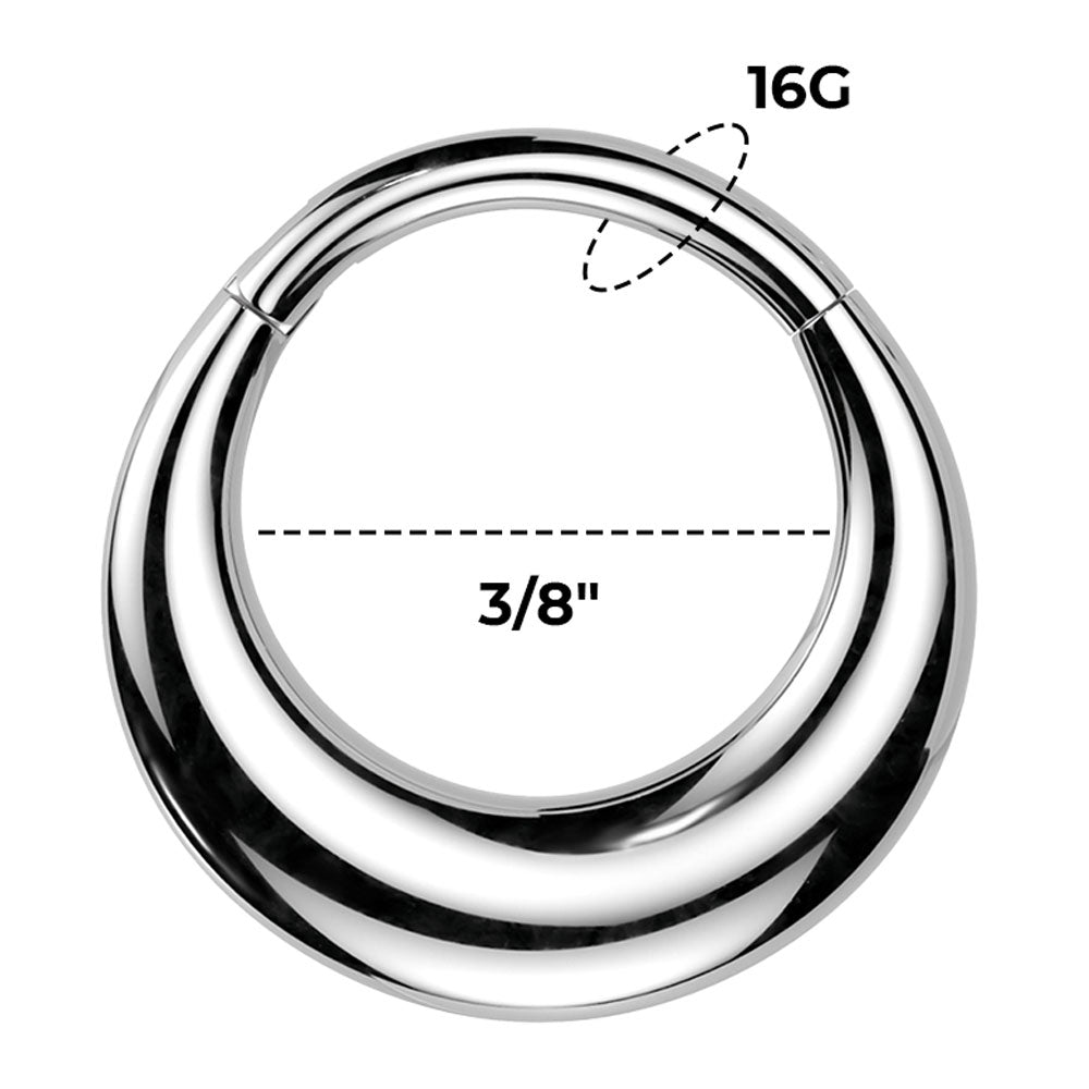 Surgical Steel Chunky Hinged Segment Ring 16G 8mm & 10mm - 2 Colors - photo 7