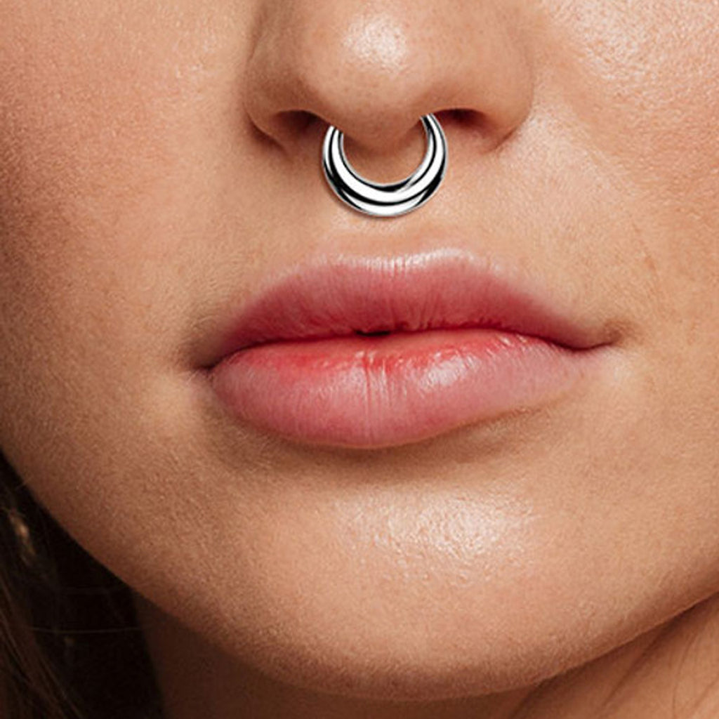 Surgical Steel Septum Hinged Clicker Hoop Ring 16 Gauge & Hollow Thick - Kruelty - Photo 2
