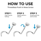 Titanium Threadless Push In Star Nose Screw