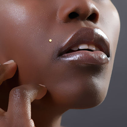14K Solid Gold 16 to 18 Gauge Labret Stud with Flat Round Top - photo 2