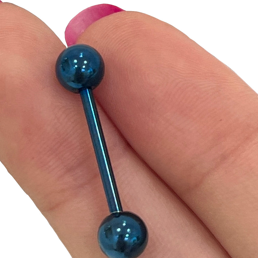 Titanium 14 Gauge Colored Straight Barbell with 5mm Ball End - photo 4