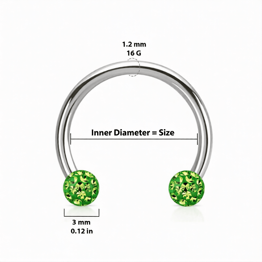 Titanium 16 Gauge Horseshoe Circular Barbell with Ferido Ball - Kruelty