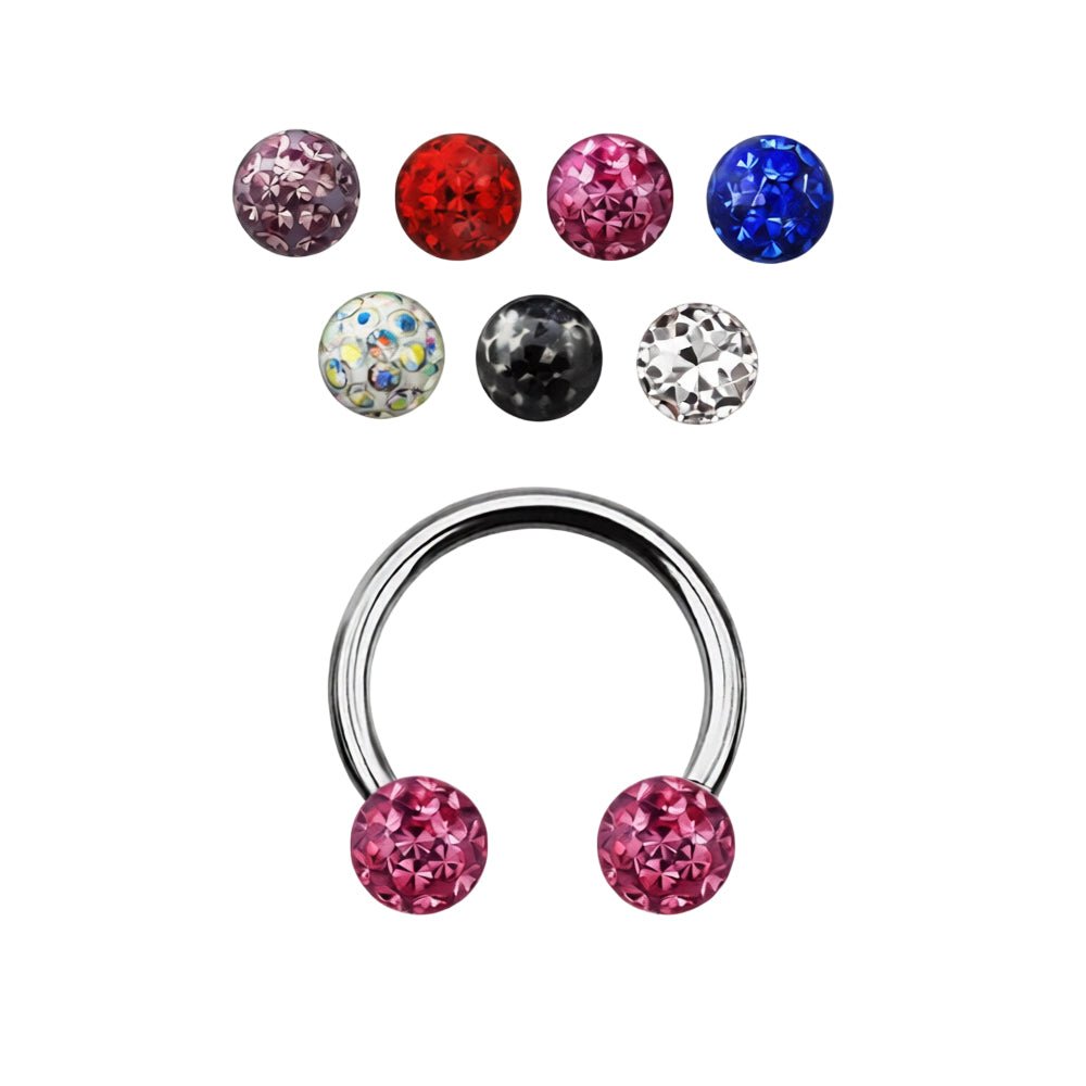 Titanium 16 Gauge Horseshoe Circular Barbell with Ferido Ball - Kruelty