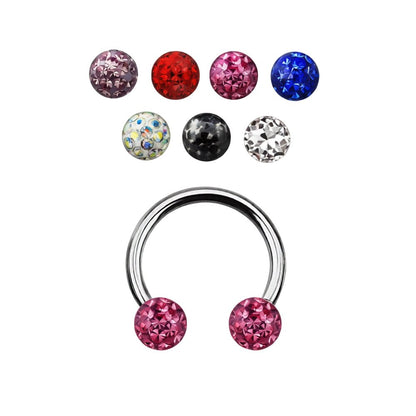 Titanium 16 Gauge Horseshoe Circular Barbell with Ferido Ball - Kruelty
