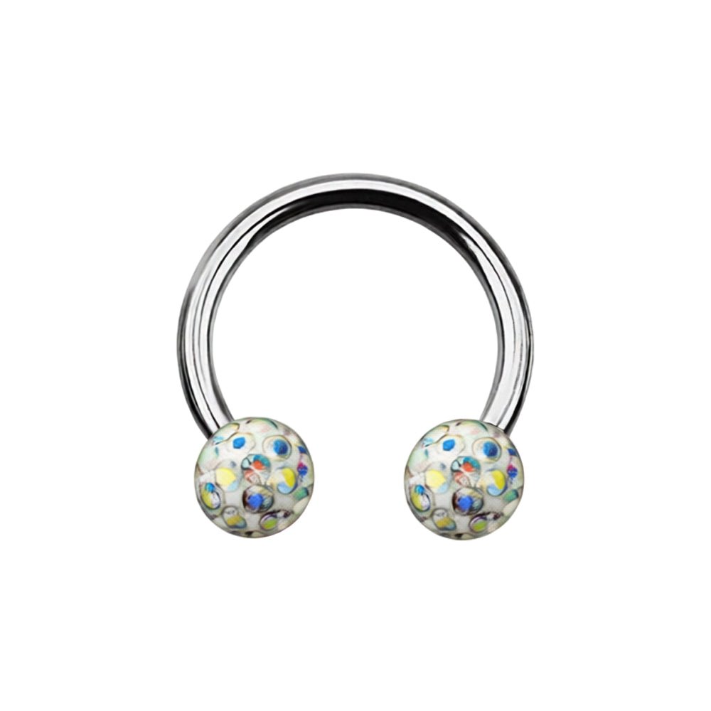 Titanium 16 Gauge Horseshoe Circular Barbell with Ferido Ball - Kruelty
