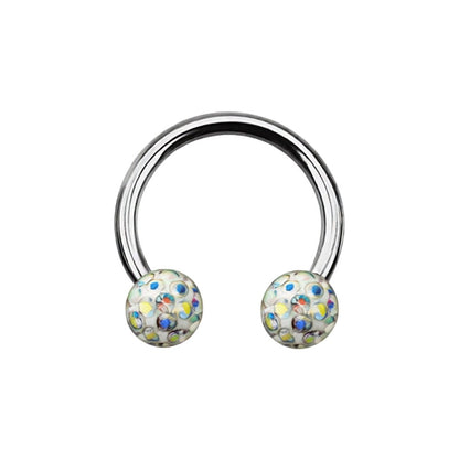 Titanium 16 Gauge Horseshoe Circular Barbell with Ferido Ball - Kruelty