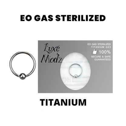 Titanium 18 Gauge Sterilized Captive Bead Ring with 3mm Ball