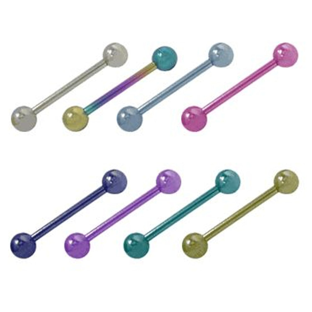 Titanium 14 Gauge Colored Straight Barbell with 5mm Ball - 1/2 Inch
