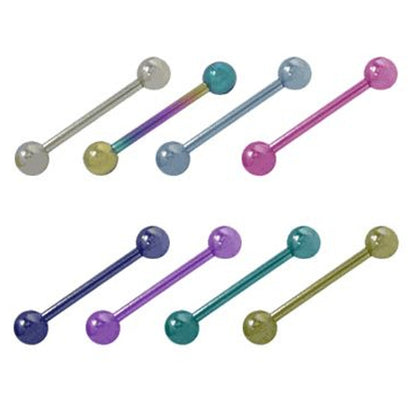 Titanium 14 Gauge Colored Straight Barbell with 5mm Ball - 1/2 Inch