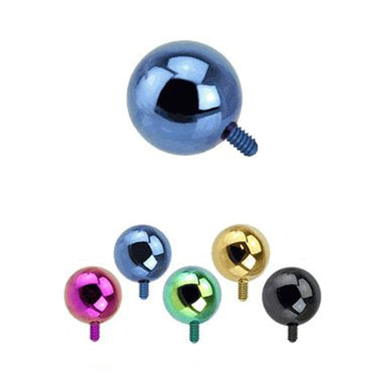 Titanium Anodized Dermal Top 14 Gauge with Internal Threaded Ball Top