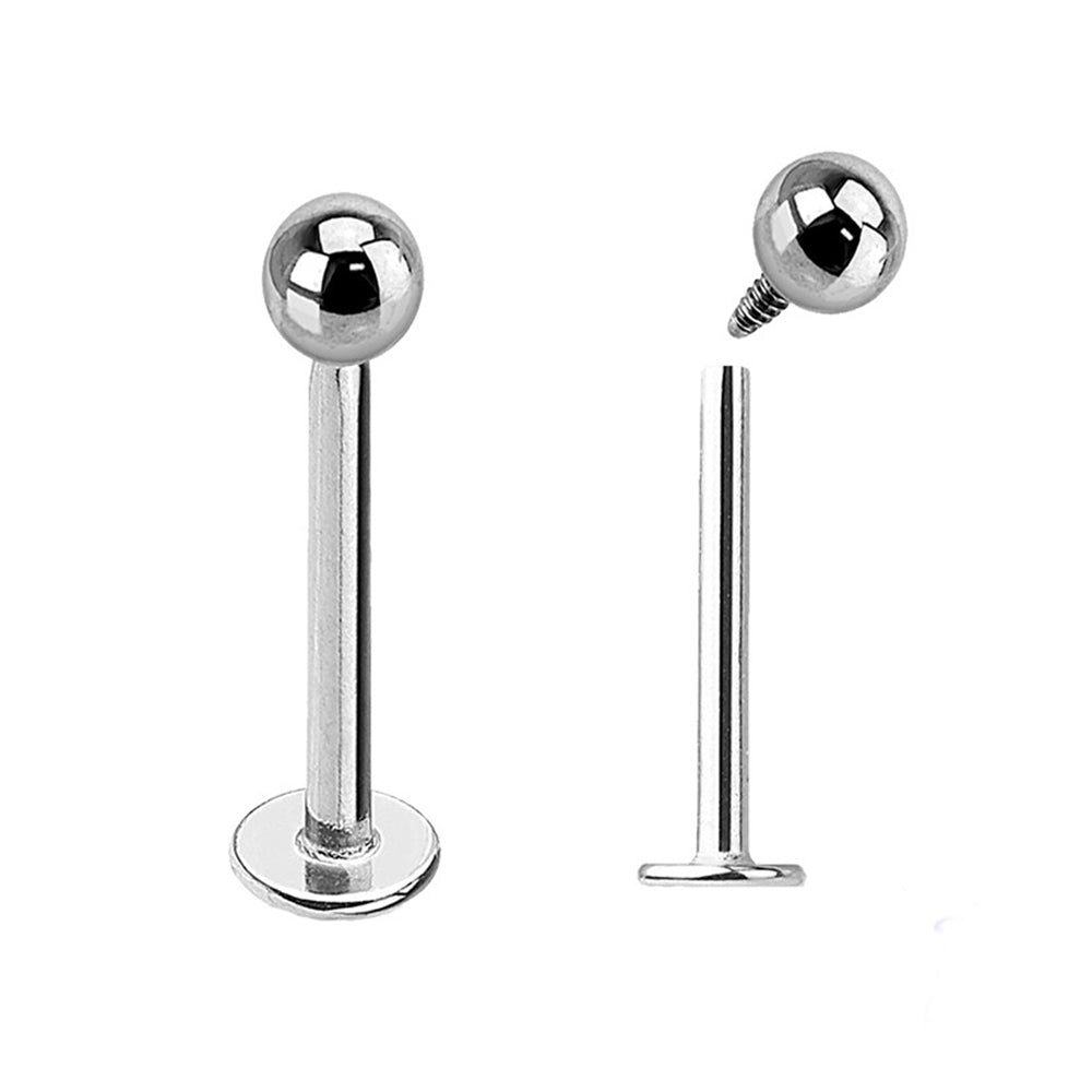 Titanium 14 Gauge Labret Stud with 3mm Ball End