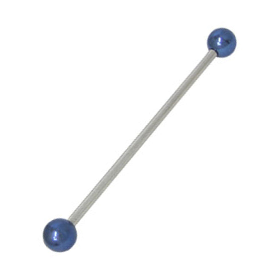 Surgical Steel 14 Gauge Industrial Barbell with Titanium Ball Ends
