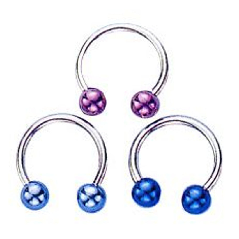 Surgical Steel 14 Gauge Horseshoe Circular Barbell with Ball