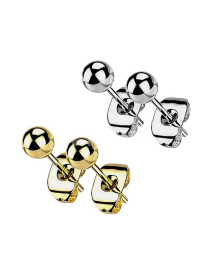 Titanium 20 Gauge Ball End Cartilage Earring Studs - Pair