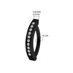 Titanium Black Belly Ring Hinged Hoop Clicker 14 Gauge Gems - Pair - Kruelty - Photo 5