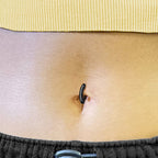 Titanium Black Belly Ring Hinged Hoop Clicker 14 Gauge Gems - Pair - Kruelty - Photo 3