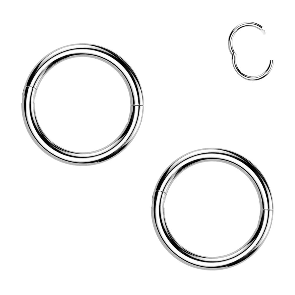 Titanium Hinged Segment Ring 18G 6mm to 10mm with Clicker - photo 8