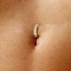 Titanium 14 Gauge CNC Set CZ Hinged Belly Button Ring