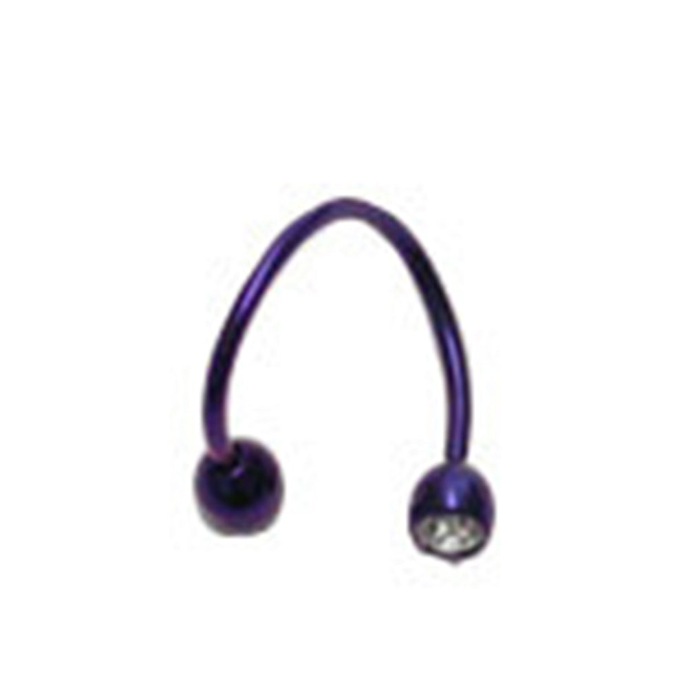 Titanium 16 & 18 Gauge Spiral Twister Ring with CZ