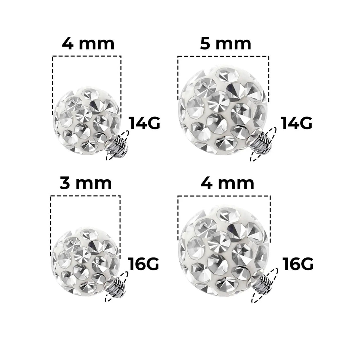 Titanium 14 & 16 Gauge Ferido Ball Dermal Anchor Top - photo 3