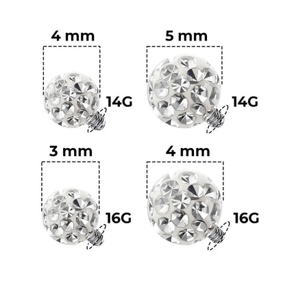 Titanium 14 & 16 Gauge Ferido Ball Dermal Anchor Top - photo 3