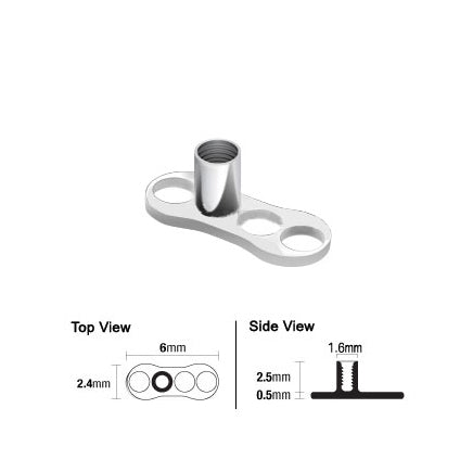 Titanium Dermal Anchor with 3 Holes - photo 2