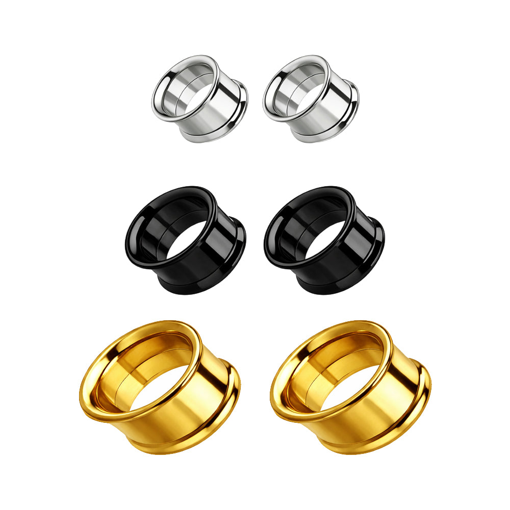 Titanium 6 Ga to 9/16" Inch Double Flared Ear Gauges Tunnels - Pair