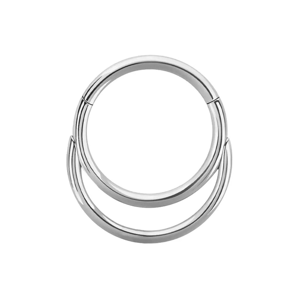 Titanium 16 Gauge Double Hoop Hinged Clicker Segment Ring - photo 5