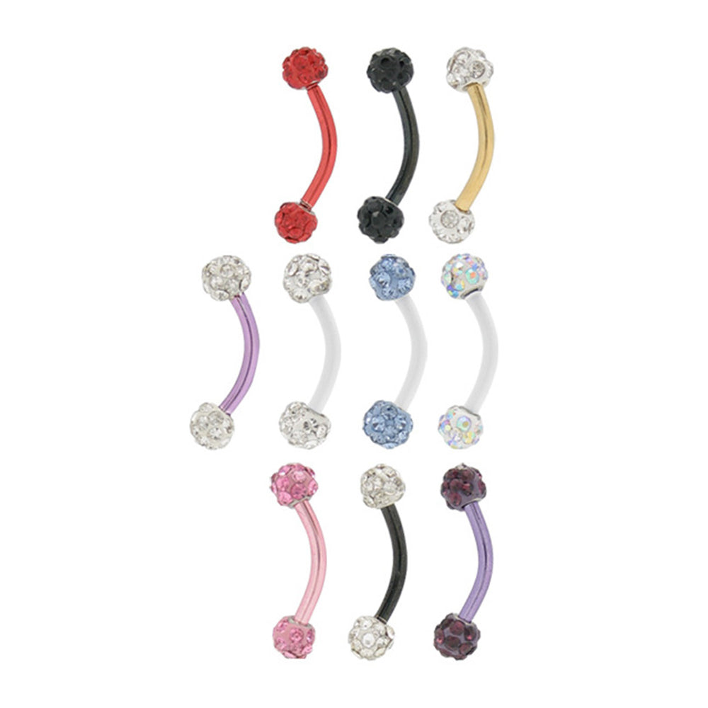 Titanium 16 Gauge Curved Barbell with Ferido Ball 8mm