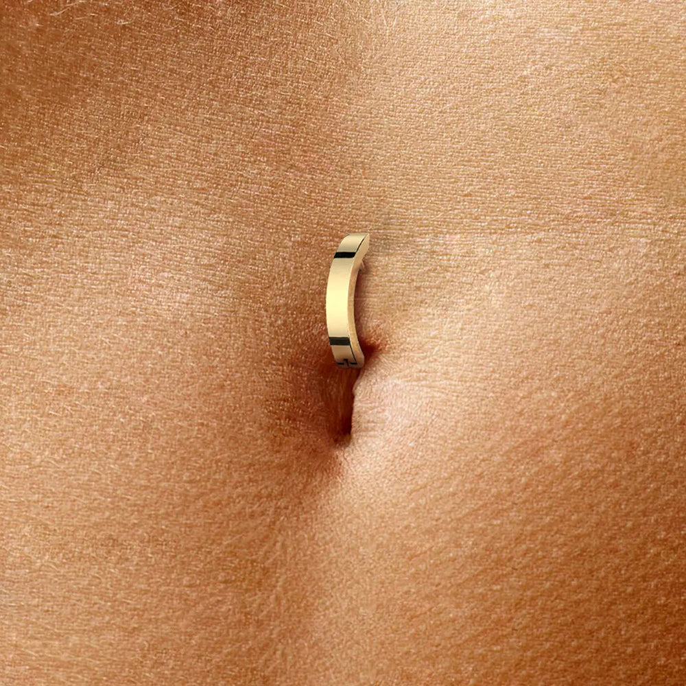 Titanium 14 Gauge Flat Hinged Belly Button Ring