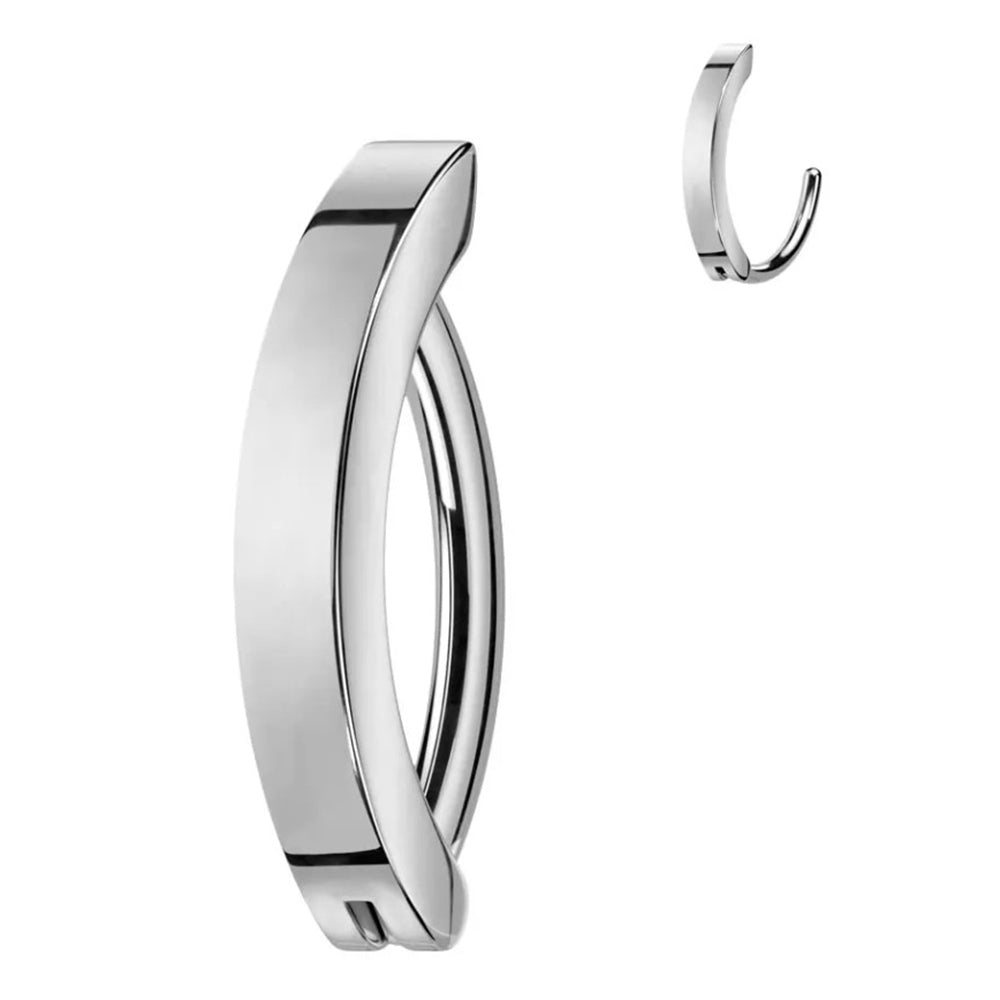 Titanium 14 Gauge Flat Hinged Belly Button Ring