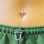Titanium 14G CZ Hinged & Curved Belly Button Rings - Pair - Style 2