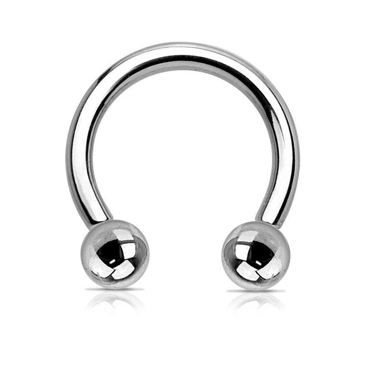 Titanium 16 Gauge Horseshoe Circular Barbell with Ball End