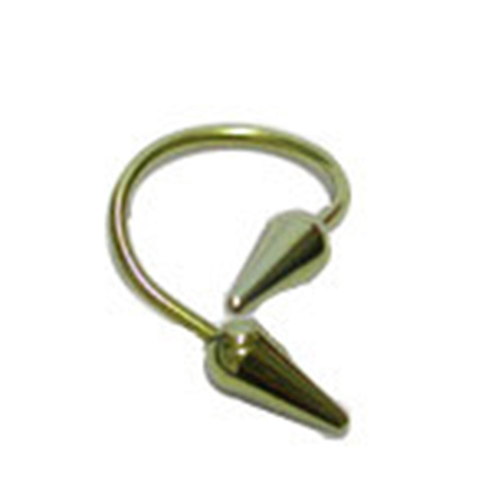 Titanium 16 & 18 Gauge Spiral Twister Ring with Long Spike