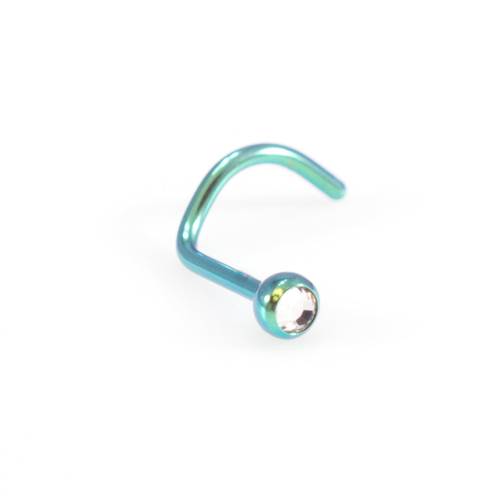 Titanium 18 Gauge Nose Screw with 3mm Round CZ - photo 2