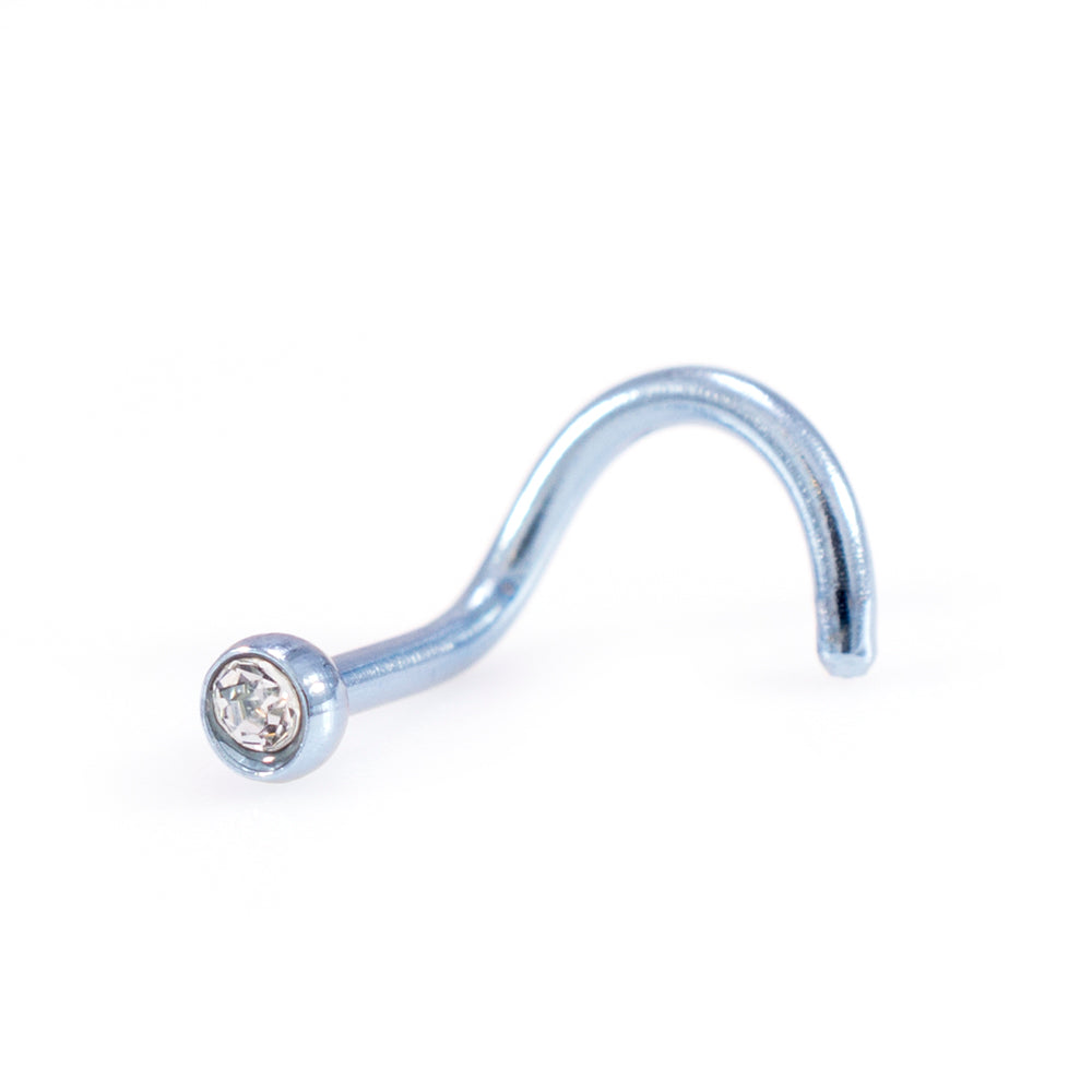 Titanium 18 Gauge Nose Screw with 3mm Round CZ - photo 4