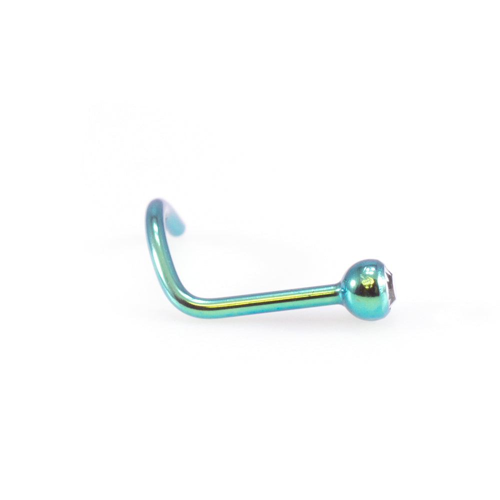 Titanium 18 Gauge Nose Screw with 3mm Round CZ - photo 5