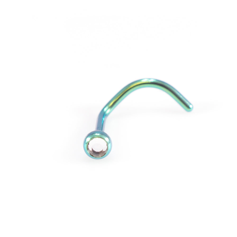 Titanium 18 Gauge Nose Screw with 3mm Round CZ - photo 6